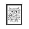 Fineliner owl piece with mirrored feather coat