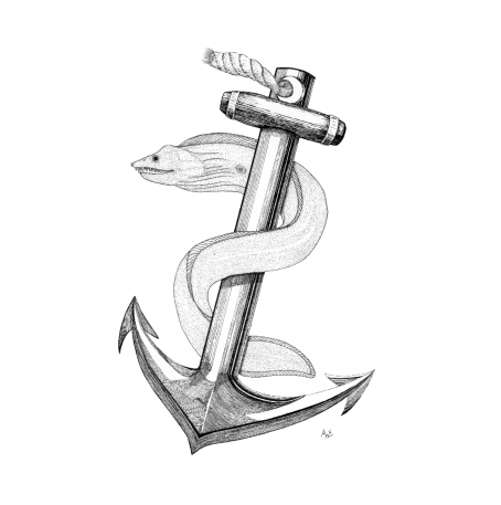 The anchor traditionally signifies hope for sailors