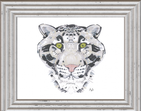 A framed version of the Peridot Prince clouded leopard print